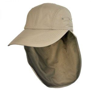 Mens Sun Protection Cap Safari /Hike/Fishing Cap with Neck Flap -NWOT